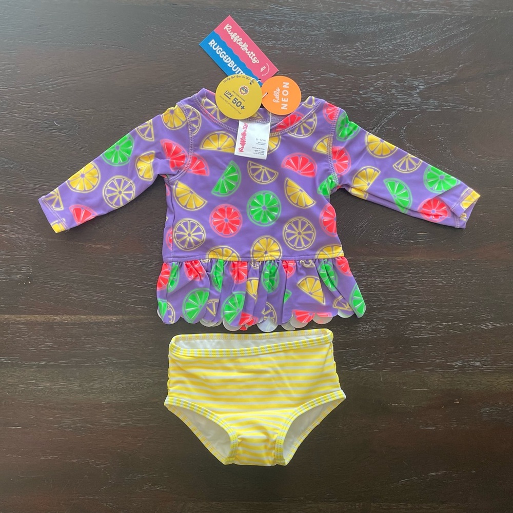 NEW RuffleButts Swimsuit - size 6-12 months